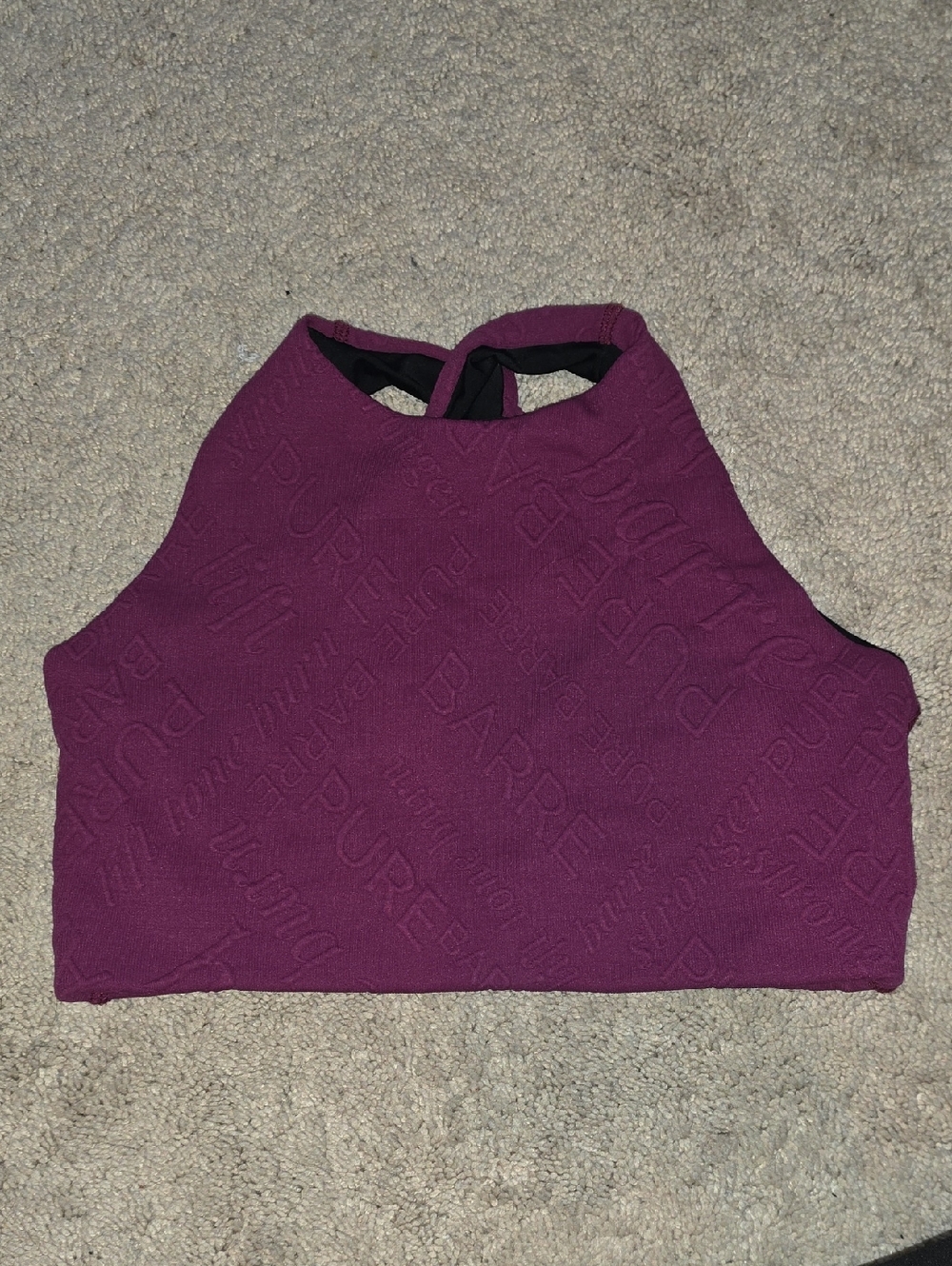 Pure Barre Purple High-Neck Crop Tank Top